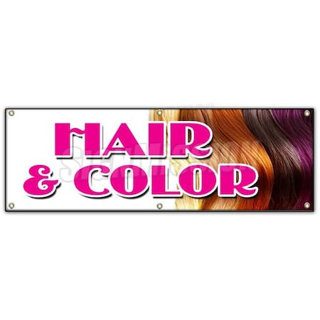 Signmission HAIR & COLOR BANNER SIGN coloring manicurist pedicure perms stylist B-72 Hair & Color